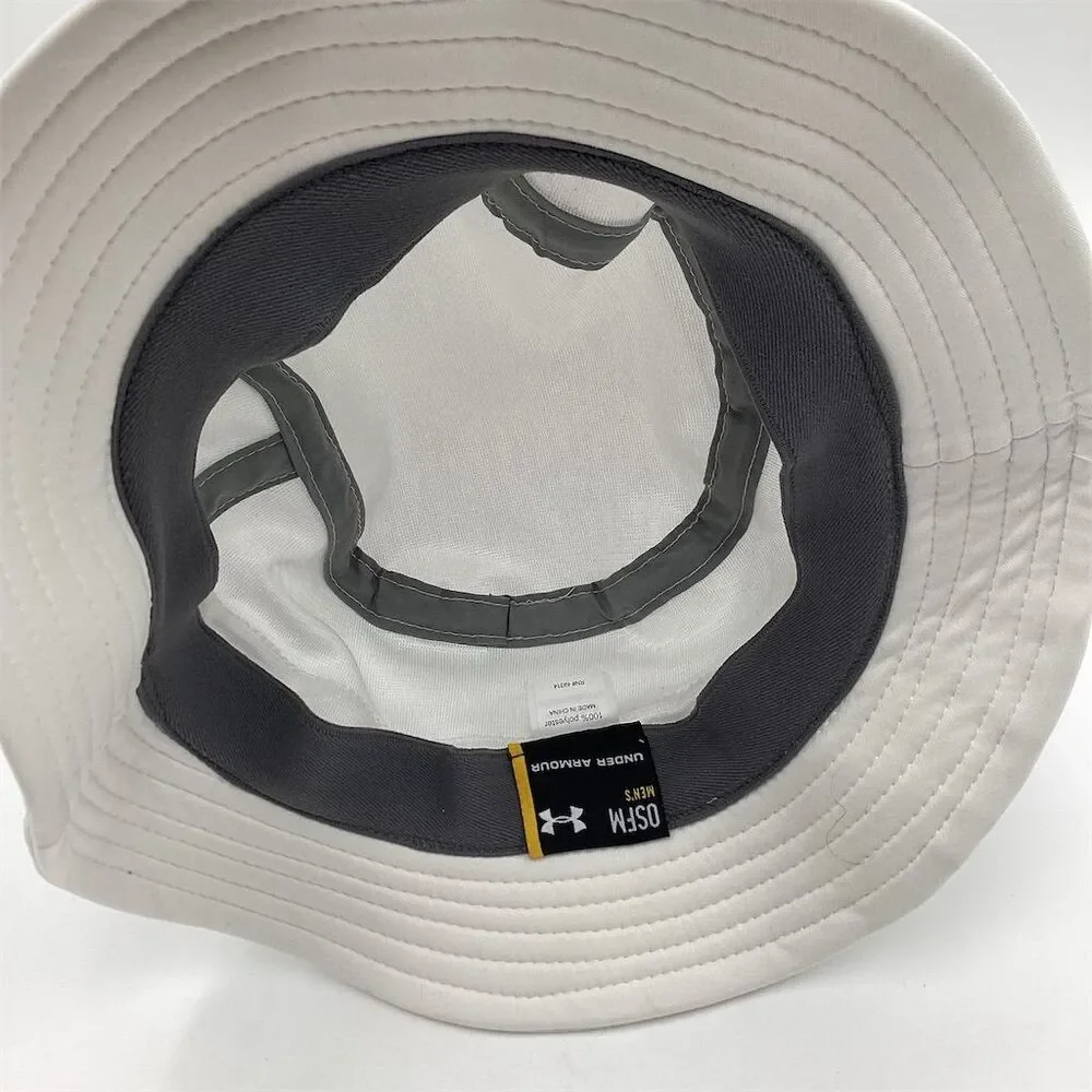 Under‎ Armour Men's White Bucket Hat One Size Casual Embroidered Logo